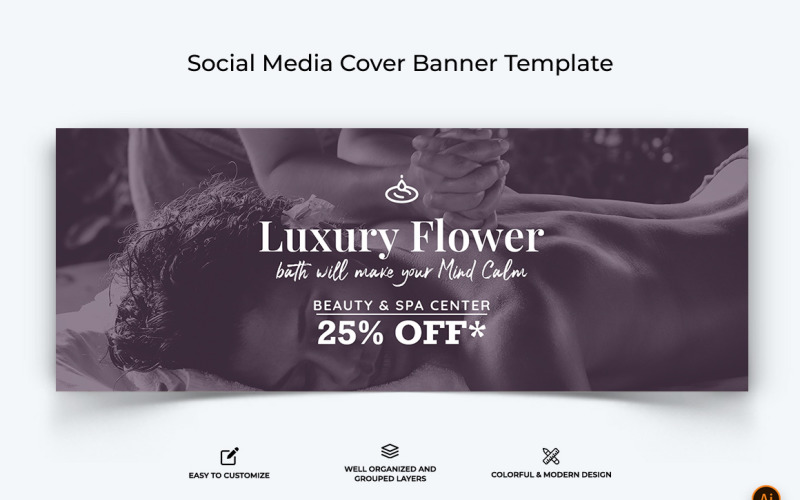 Spa and Salon Facebook Cover Banner Design-05 Social Media