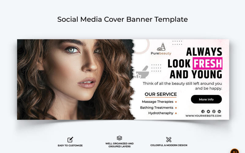 Spa and Salon Facebook Cover Banner Design-17 Social Media