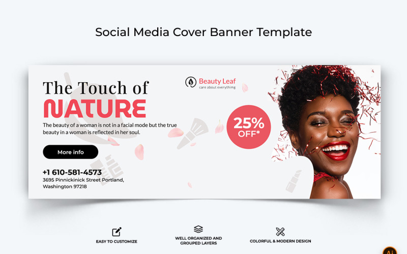 Spa and Salon Facebook Cover Banner Design-19 Social Media