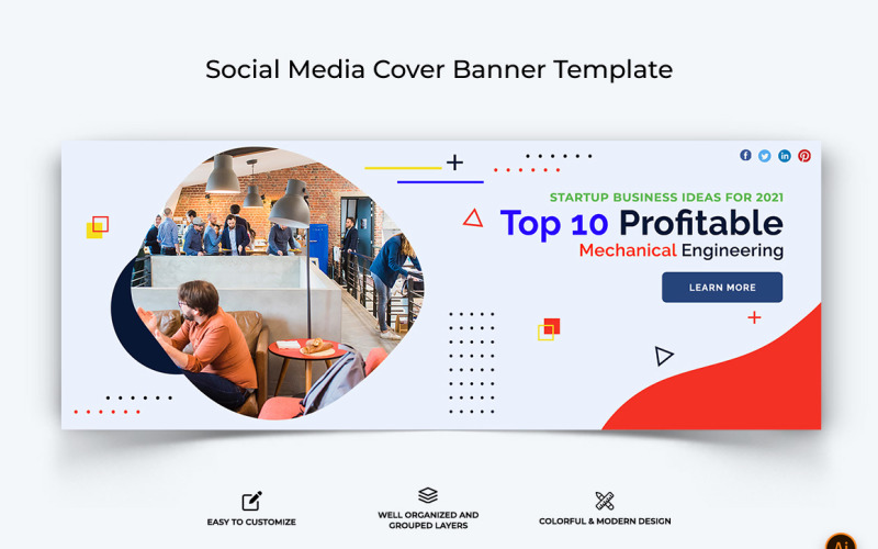 Startups Business Facebook Cover Banner Design-06 Social Media
