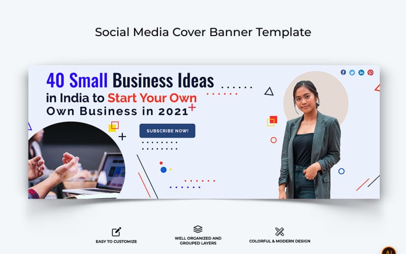 Startups Business Facebook Cover Banner Design-07 Social Media