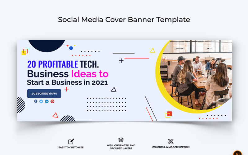 Startups Business Facebook Cover Banner Design-08 Social Media