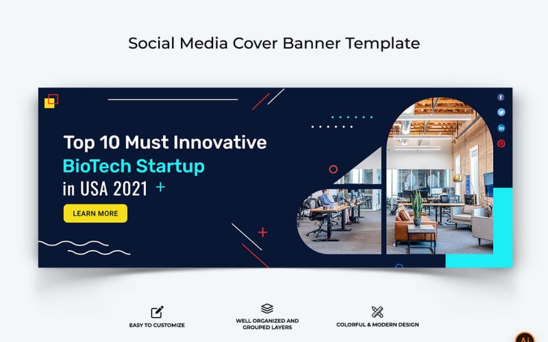 Startups Business Facebook Cover Banner Design-13 Social Media