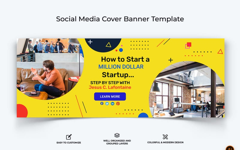 Startups Business Facebook Cover Banner Design-15 Social Media