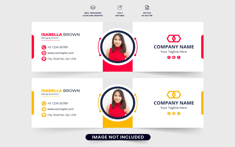 Email signature social media cover vector Corporate Identity