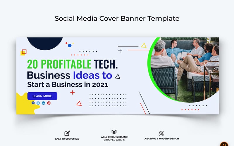 Startups Business Facebook Cover Banner Design-18 Social Media