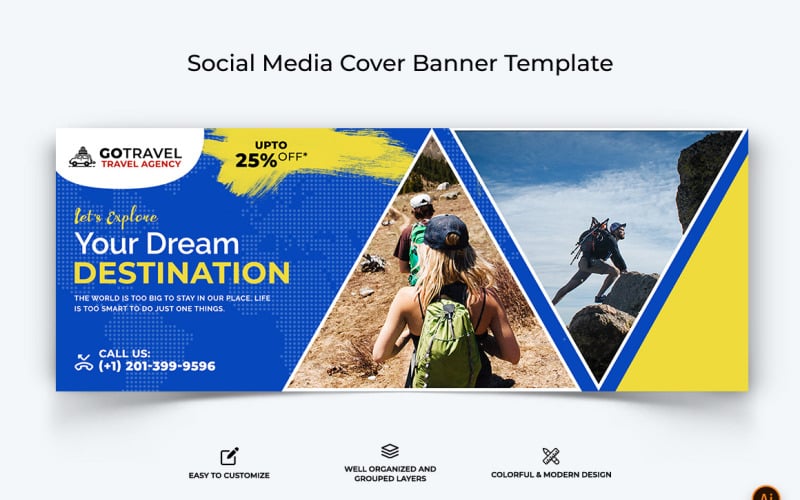 Travel Facebook Cover Banner Design-17 Social Media