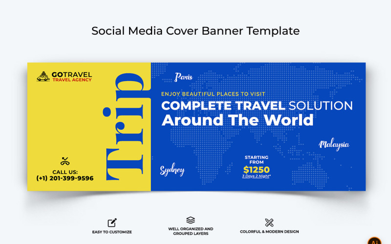 Travel Facebook Cover Banner Design-18 Social Media