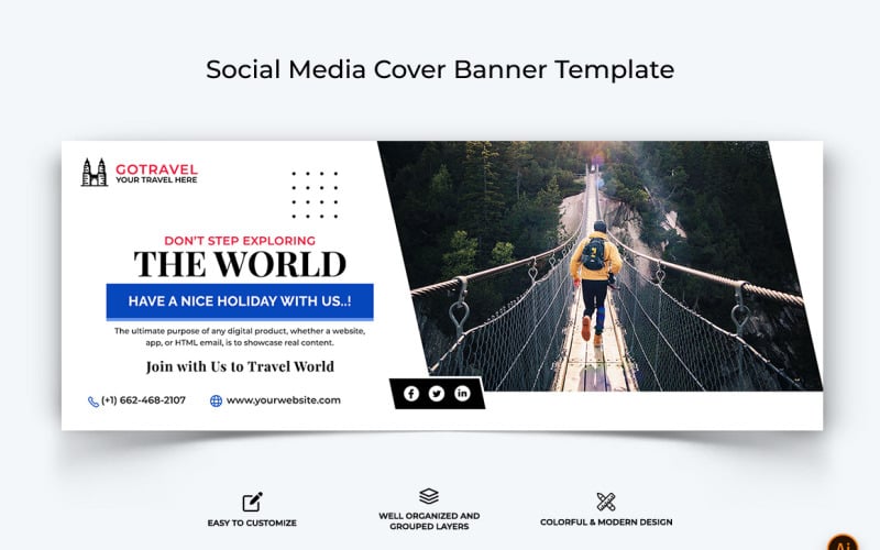 Travel Facebook Cover Banner Design-24 Social Media