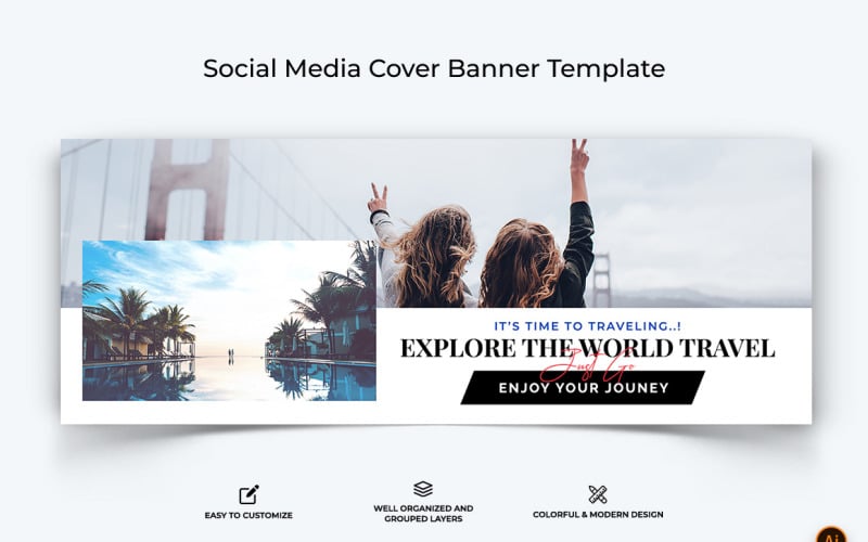 Travel Facebook Cover Banner Design-25 Social Media