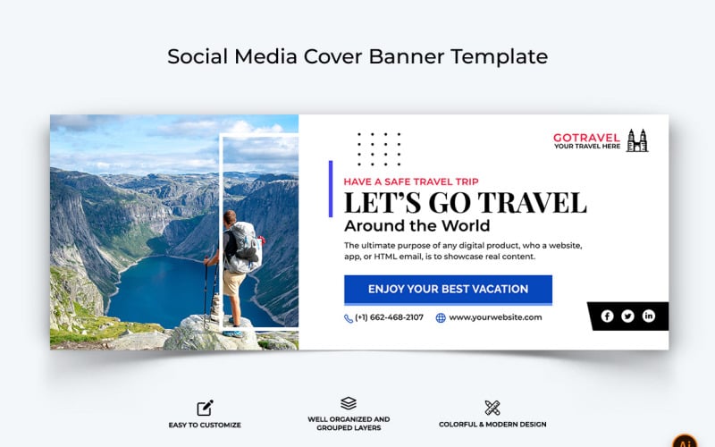 Travel Facebook Cover Banner Design-26 Social Media