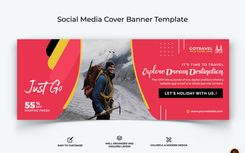 Travel Facebook Cover Banner Design-30 Social Media