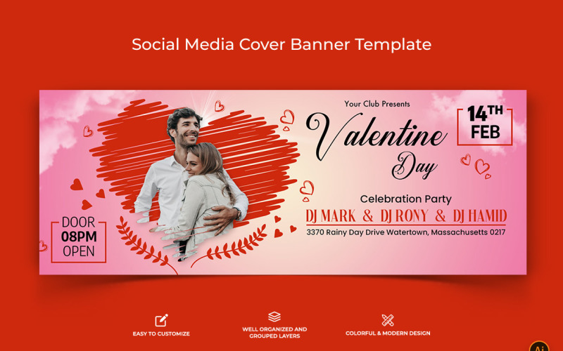 Valentines Day Facebook Cover Banner Design-01 Social Media