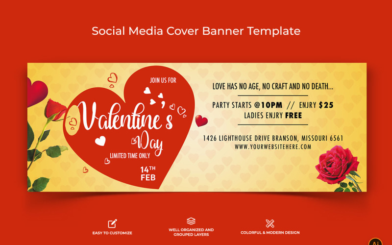 Valentines Day Facebook Cover Banner Design-02 Social Media
