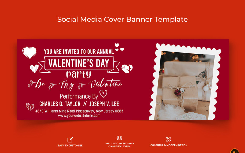 Valentines Day Facebook Cover Banner Design-10 Social Media