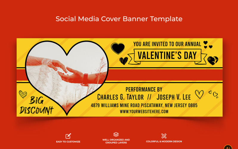 Valentines Day Facebook Cover Banner Design-13 Social Media