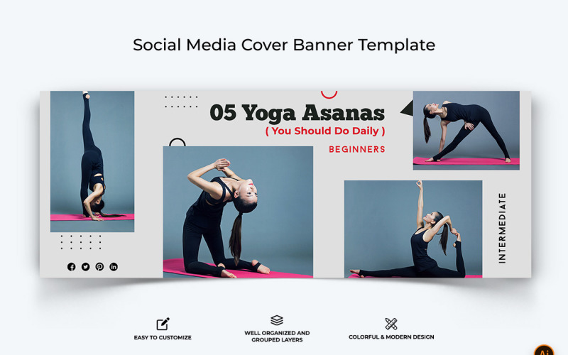 Yoga and Meditation Facebook Cover Banner Design-06 Social Media