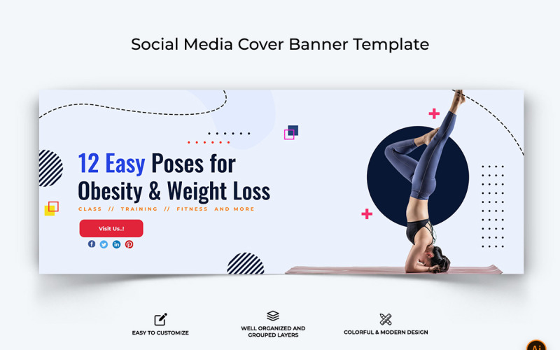 Yoga and Meditation Facebook Cover Banner Design-08 Social Media
