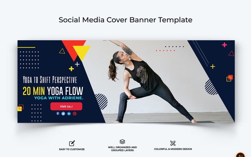 Yoga and Meditation Facebook Cover Banner Design-10 Social Media