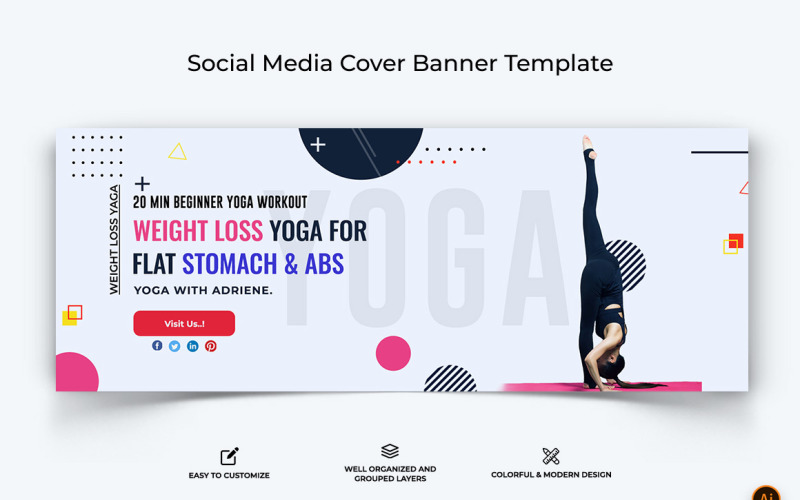 Yoga and Meditation Facebook Cover Banner Design-11 Social Media