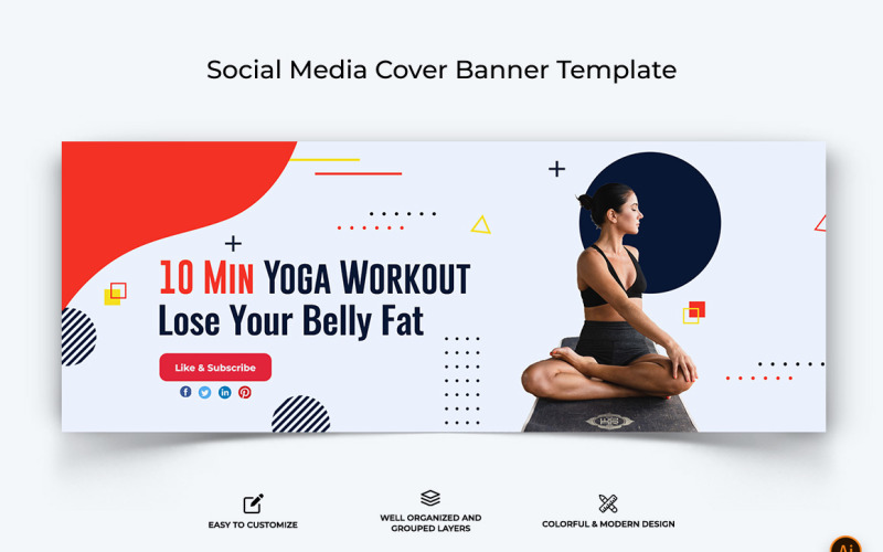 Yoga and Meditation Facebook Cover Banner Design-12 Social Media