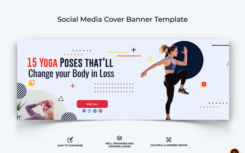 Yoga and Meditation Facebook Cover Banner Design-13 Social Media