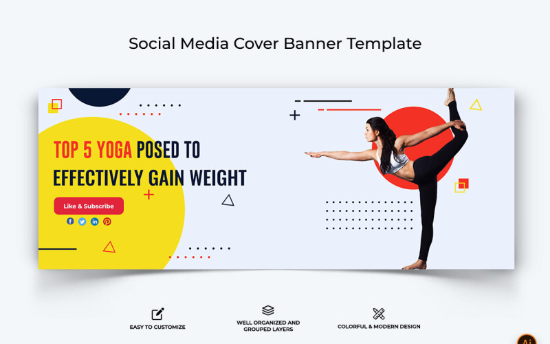 Yoga and Meditation Facebook Cover Banner Design-15 Social Media