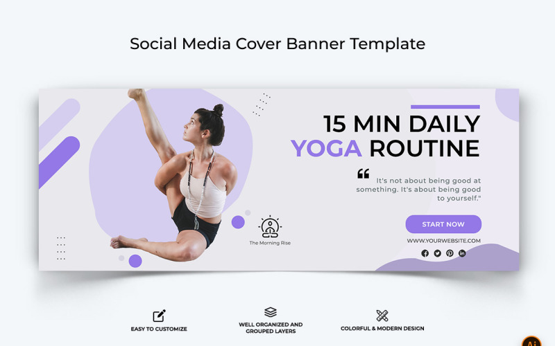 Yoga and Meditation Facebook Cover Banner Design-18 Social Media