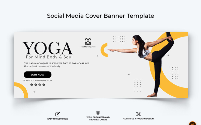 Yoga and Meditation Facebook Cover Banner Design-23 Social Media
