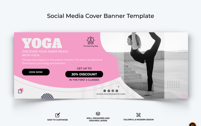 Yoga and Meditation Facebook Cover Banner Design-24 Social Media