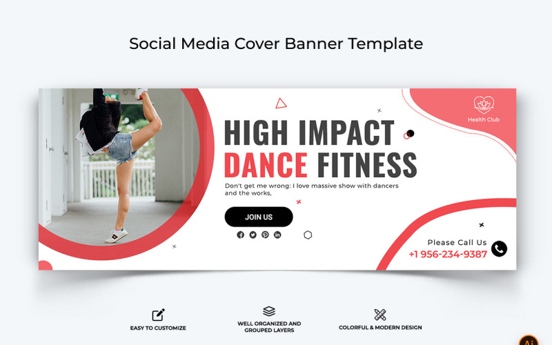 Zumba Dance Facebook Cover Banner Design-04 Social Media