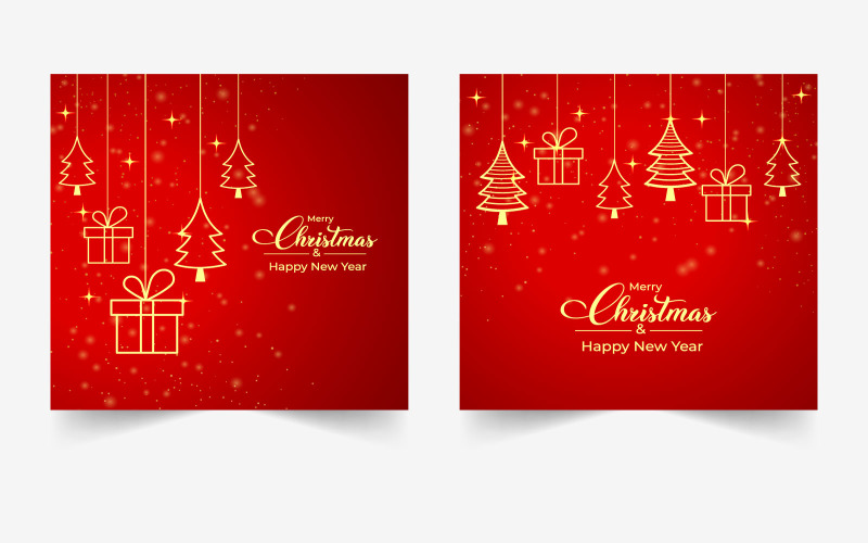 Christmas Banner Ca with Golden Elements Social Media