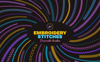 Embroidery Stitches Procreate Brushes