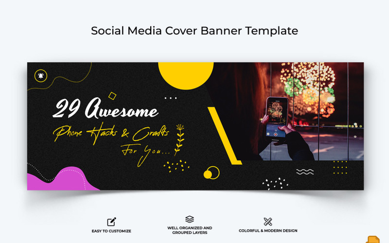 Mobile Tips Facebook Cover Banner Design-001 Social Media