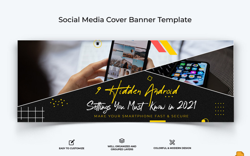 Mobile Tips Facebook Cover Banner Design-006 Social Media