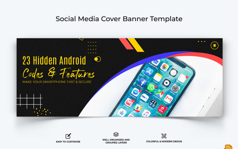 Mobile Tips Facebook Cover Banner Design-007 Social Media