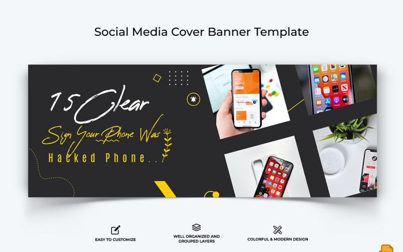Mobile Tips Facebook Cover Banner Design-009 Social Media