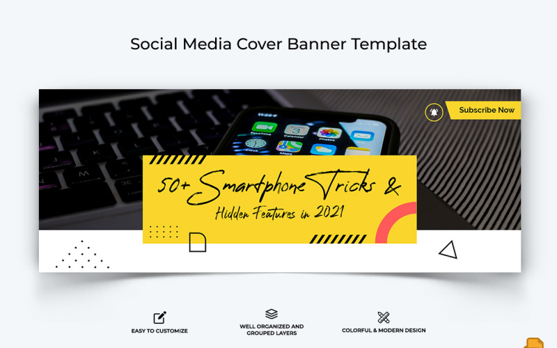 Mobile Tips Facebook Cover Banner Design-017 Social Media