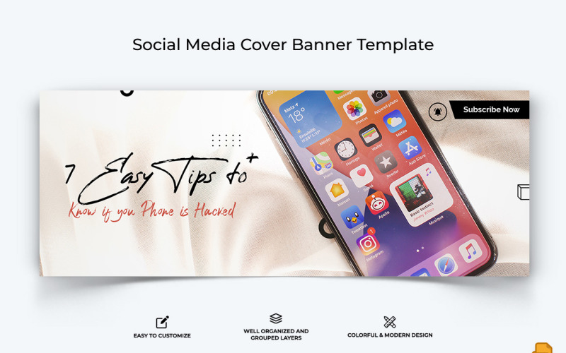 Mobile Tips Facebook Cover Banner Design-019 Social Media