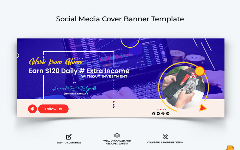 Online Money Earnings Facebook Cover Banner Design-011 Social Media
