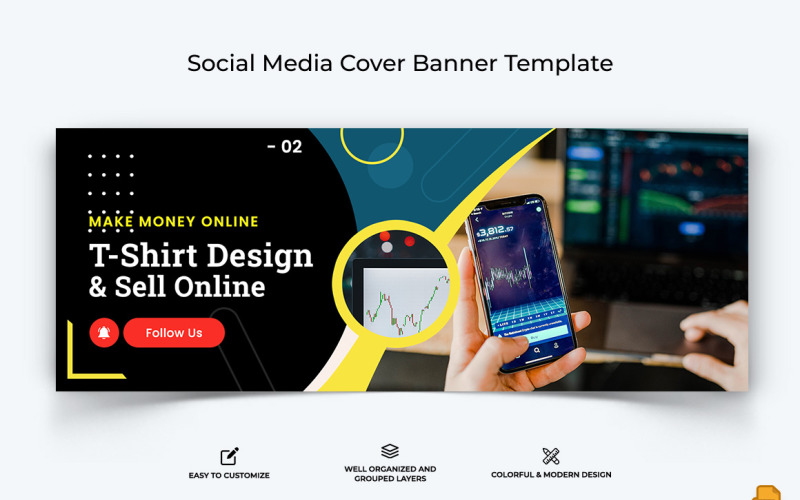 Online Money Earnings Facebook Cover Banner Design-012 Social Media