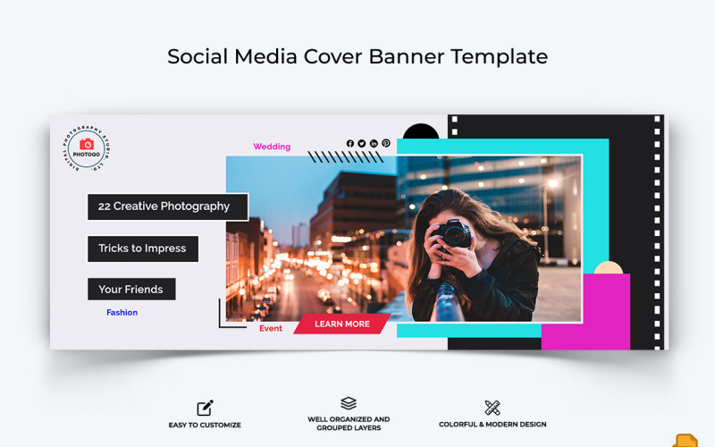 Photography Facebook Cover Banner Design-007 Social Media