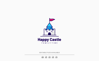 Happy Castle Simple Logo Template