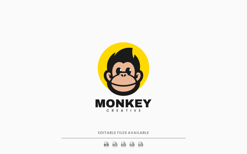 Monkey Simple Mascot Logo 1 Logo Template