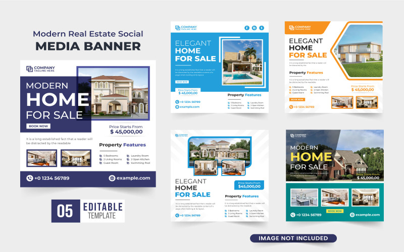 Real estate business template bundle Social Media