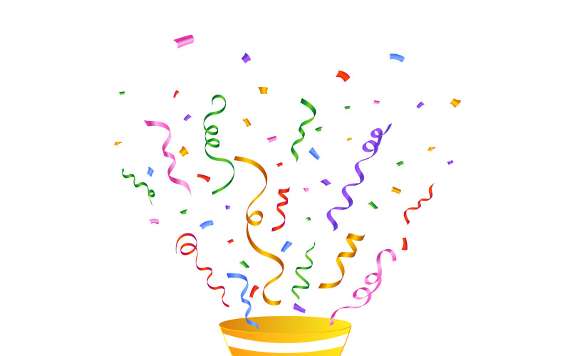 Colorful Confetti Blast from a Party Cap Illustration