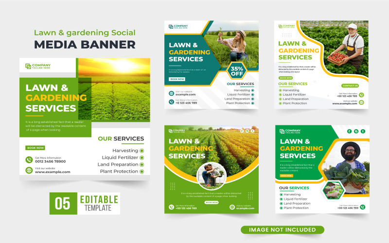 Farming service template collection Social Media