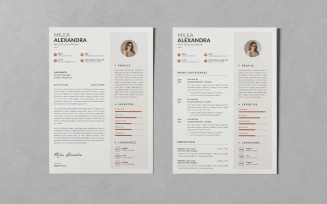 Minimalist Printable Resume/CV Design PSD Templates
