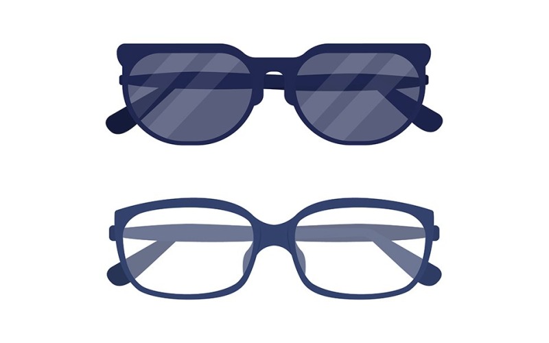 Various glasses semi flat color vector object set Illustration