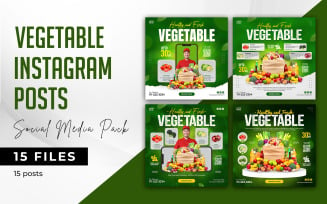 15 Vegatable Instagram Post Banner-Healthy Food
